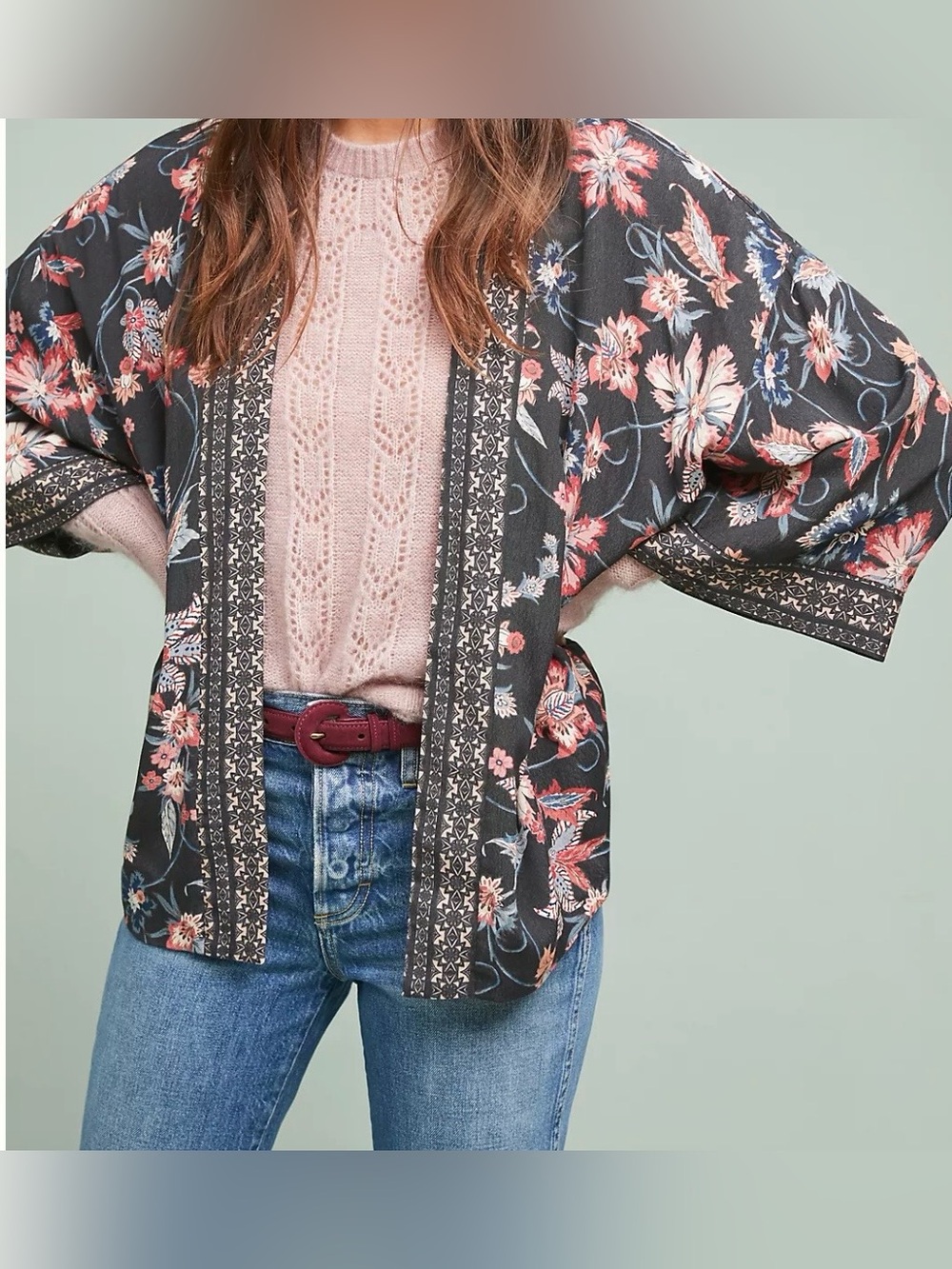Anthropologie Floral Kimono